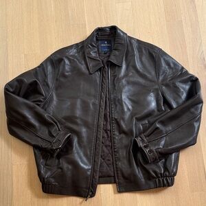 Brooks Brothers Dark Brown Leather Jacket